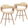 Esszimmerstühle 2 Stk. Kunstleder und gebogenes Holz creme von vidaXL, Essstühle - Ref: Foro24-283140, Preis: 312,91 €, Rabat...