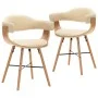 Sillas de comedor 2 uds cuero sintético y madera curvada crema de vidaXL, Sillas de comedor - Ref: Foro24-283140, Precio: 305...