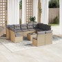 12-teiliges Gartensofa-Set und braune synthetische Rattankissen von , Gartensets - Ref: Foro24-3250198, Preis: 726,27 €, Raba...