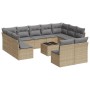 12-teiliges Gartensofa-Set und braune synthetische Rattankissen von , Gartensets - Ref: Foro24-3250198, Preis: 726,27 €, Raba...