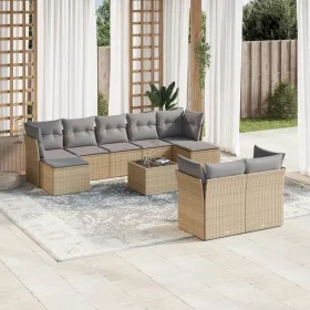 Gartensofa-Set mit beigen Kissen, 10-teilig, synthetisches Rattan von , Gartensets - Ref: Foro24-3250158, Preis: 613,58 €, Ra...