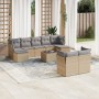 Gartensofa-Set mit beigen Kissen, 10-teilig, synthetisches Rattan von , Gartensets - Ref: Foro24-3250158, Preis: 611,84 €, Ra...