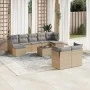 Gartensofa-Set mit beigen Kissen, 10-teilig, synthetisches Rattan von , Gartensets - Ref: Foro24-3250158, Preis: 612,49 €, Ra...