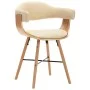 Sillas de comedor 2 uds cuero sintético y madera curvada crema de vidaXL, Sillas de comedor - Ref: Foro24-283140, Precio: 305...