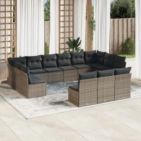 Garden sofa set with cushions 13 pieces gray synthetic rattan by , Garden sets - Ref: Foro24-3250229, Price: 774,75 €, Discou...