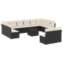 Garden sofa and cushion set 13 pieces black synthetic rattan by , Garden sets - Ref: Foro24-3250215, Price: 742,50 €, Discoun...