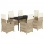 7-teiliges Garten-Essset mit beigen Kissen aus synthetischem Rattan von , Gartensets - Ref: Foro24-3212376, Preis: 912,29 €, ...