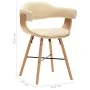 Sillas de comedor 2 uds cuero sintético y madera curvada crema de vidaXL, Sillas de comedor - Ref: Foro24-283140, Precio: 305...