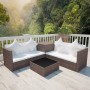 4-teiliges Gartenmöbel-Set und braune synthetische Rattankissen von , Gartensets - Ref: Foro24-42988, Preis: 577,55 €, Rabatt: %