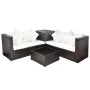 4-piece garden furniture set and brown synthetic rattan cushions by , Garden sets - Ref: Foro24-42988, Price: 571,18 €, Disco...