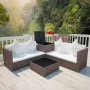 4-piece garden furniture set and brown synthetic rattan cushions by , Garden sets - Ref: Foro24-42988, Price: 571,18 €, Disco...