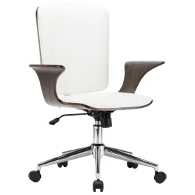 Swivel office chair synthetic leather curved wood white by vidaXL, Office chairs - Ref: Foro24-283133, Price: 119,29 €, Disco...