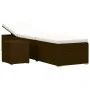 Lounger with cushion and brown synthetic rattan coffee table by , Loungers - Ref: Foro24-317112, Price: 209,02 €, Discount: %