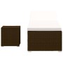Lounger with cushion and brown synthetic rattan coffee table by , Loungers - Ref: Foro24-317112, Price: 211,58 €, Discount: %