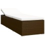 Lounger with cushion and brown synthetic rattan coffee table by , Loungers - Ref: Foro24-317112, Price: 211,58 €, Discount: %