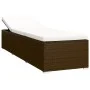 Lounger with cushion and brown synthetic rattan coffee table by , Loungers - Ref: Foro24-317112, Price: 209,02 €, Discount: %