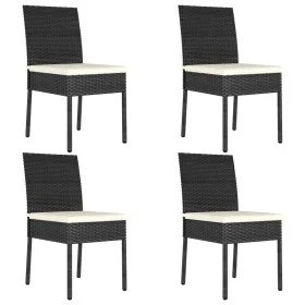 Garden dining chairs 4 units black synthetic rattan by , Garden chairs - Ref: Foro24-317167, Price: 159,22 €, Discount: %
