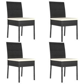 Sillas de comedor de jardín 4 unidades ratán sintético negro de , Sillas de jardín - Ref: Foro24-317167, Precio: 161,28 €, De...