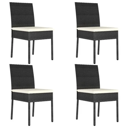 Garden dining chairs 4 units black synthetic rattan by , Garden chairs - Ref: Foro24-317167, Price: 158,95 €, Discount: %