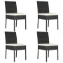Garten-Esszimmerstühle, 4 Einheiten, schwarzes synthetisches Rattan von , Gartenstühle - Ref: Foro24-317167, Preis: 159,21 €,...