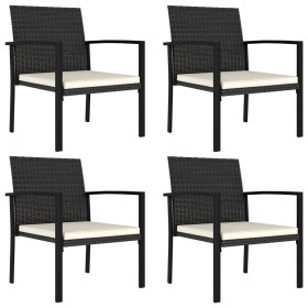 Garten-Esszimmerstühle, 4 Einheiten, schwarzes synthetisches Rattan von , Gartenstühle - Ref: Foro24-317171, Preis: 137,21 €,...
