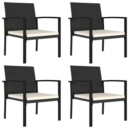 Garten-Esszimmerstühle, 4 Einheiten, schwarzes synthetisches Rattan von , Gartenstühle - Ref: Foro24-317171, Preis: 137,21 €,...