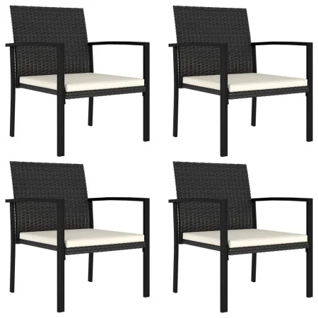 Sillas de comedor de jardín 4 unidades ratán sintético negro de , Sillas de jardín - Ref: Foro24-317171, Precio: 135,56 €, De...