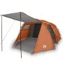 Camping tent with tunnel 4 people waterproof gray orange by , tents - Ref: Foro24-94399, Price: 153,62 €, Discount: %