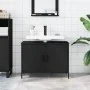 Black engineered wood bathroom sink cabinet 80x30x60 cm by , Dressing tables - Ref: Foro24-842451, Price: 57,84 €, Discount: %