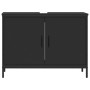 Armario para lavabo de baño madera ingeniería negro 80x30x60 cm