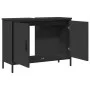 Black engineered wood bathroom sink cabinet 80x30x60 cm by , Dressing tables - Ref: Foro24-842451, Price: 57,84 €, Discount: %