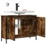 Engineered wood bathroom sink cabinet smoked oak 80x30x60 cm by , Dressing tables - Ref: Foro24-842453, Price: 62,19 €, Disco...