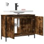 Waschbeckenschrank aus Holzwerkstoff, geräucherte Eiche, 80 x 30 x 60 cm von , Schminktische - Ref: Foro24-842453, Preis: 63,...