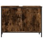 Waschbeckenschrank aus Holzwerkstoff, geräucherte Eiche, 80 x 30 x 60 cm von , Schminktische - Ref: Foro24-842453, Preis: 63,...