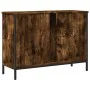 Engineered wood bathroom sink cabinet smoked oak 80x30x60 cm by , Dressing tables - Ref: Foro24-842453, Price: 62,19 €, Disco...