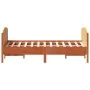 Bed frame with wax brown pine wood headboard 120x190 cm by , Beds and slatted bases - Ref: Foro24-3216187, Price: 204,30 €, D...