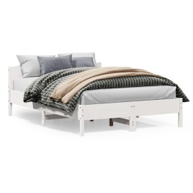 White pine wood bed frame with headboard 150x200cm by , Beds and slatted bases - Ref: Foro24-3216198, Price: 206,33 €, Discou...
