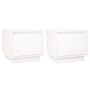 Nachttische 2 Stück aus massivem weißem Kiefernholz 35x34x32 cm von vidaXL, Nachttische - Ref: Foro24-813398, Preis: 70,06 €,...