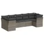 7-piece garden sofa set with gray PE rattan cushions by , Garden sets - Ref: Foro24-3249959, Price: 439,94 €, Discount: %