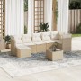 Gartensofa-Set mit beigen Kissen 8 Stück PE-Rattan von , Gartensets - Ref: Foro24-3249817, Preis: 511,09 €, Rabatt: %