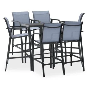 High table and garden bar stools 7 pieces black and gray by , Garden sets - Ref: Foro24-3073579, Price: 589,81 €, Discount: %