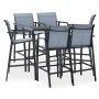 High table and garden bar stools 7 pieces black and gray by , Garden sets - Ref: Foro24-3073579, Price: 589,81 €, Discount: %