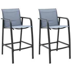 Garden high chairs 2 units gray textilene by , Garden chairs - Ref: Foro24-48118, Price: 157,64 €, Discount: %