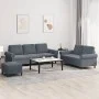 Juego de sofás con cojines 3 piezas terciopelo gris oscuro de , Sofás - Ref: Foro24-3202261, Precio: 577,86 €, Descuento: %