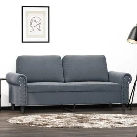 Dark gray velvet 2-seater sofa 140 cm by , Sofas - Ref: Foro24-359530, Price: 225,01 €, Discount: %