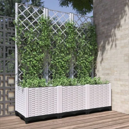 Pflanzgefäß mit weißem PP-Gitter 120x40x136 cm von , Töpfe und Pflanzgefäße - Ref: Foro24-153284, Preis: 112,52 €, Rabatt: %