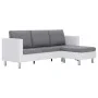3-Sitzer-Sofa mit weißen Kunstlederkissen von , Sofas - Ref: Foro24-282285, Preis: 507,46 €, Rabatt: %