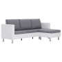 3-Sitzer-Sofa mit weißen Kunstlederkissen von , Sofas - Ref: Foro24-282285, Preis: 386,81 €, Rabatt: %
