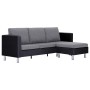 3-seater sofa with black synthetic leather cushions by , Sofas - Ref: Foro24-282287, Price: 390,45 €, Discount: %