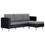3-seater sofa with black synthetic leather cushions by , Sofas - Ref: Foro24-282287, Price: 384,71 €, Discount: %